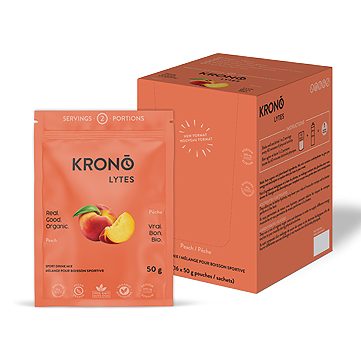 Image KRONO Boisson Electrolytes 50g Peche