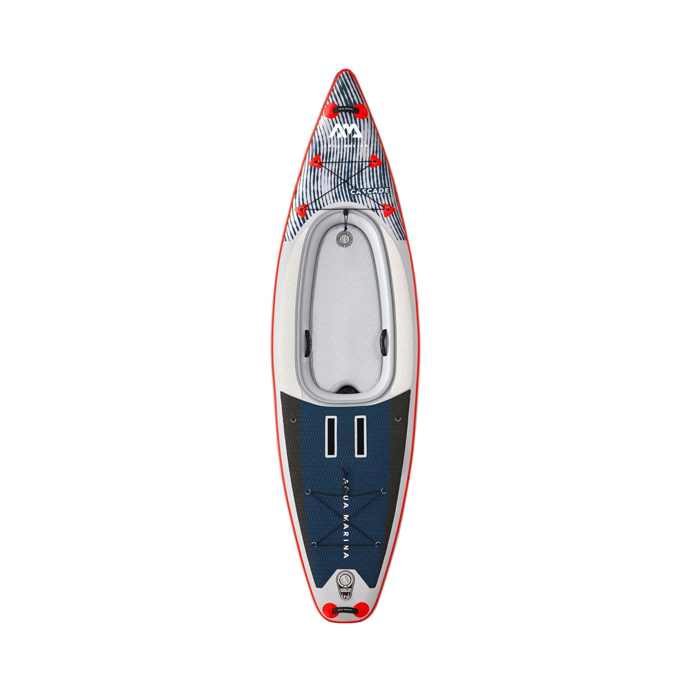 Image Cascade 11'2" Planche à pagaie/kayak gonflable All-Around, 3.4m/20cm, avec pompe double action, sac à fermeture éclair et laisse de sécurité
