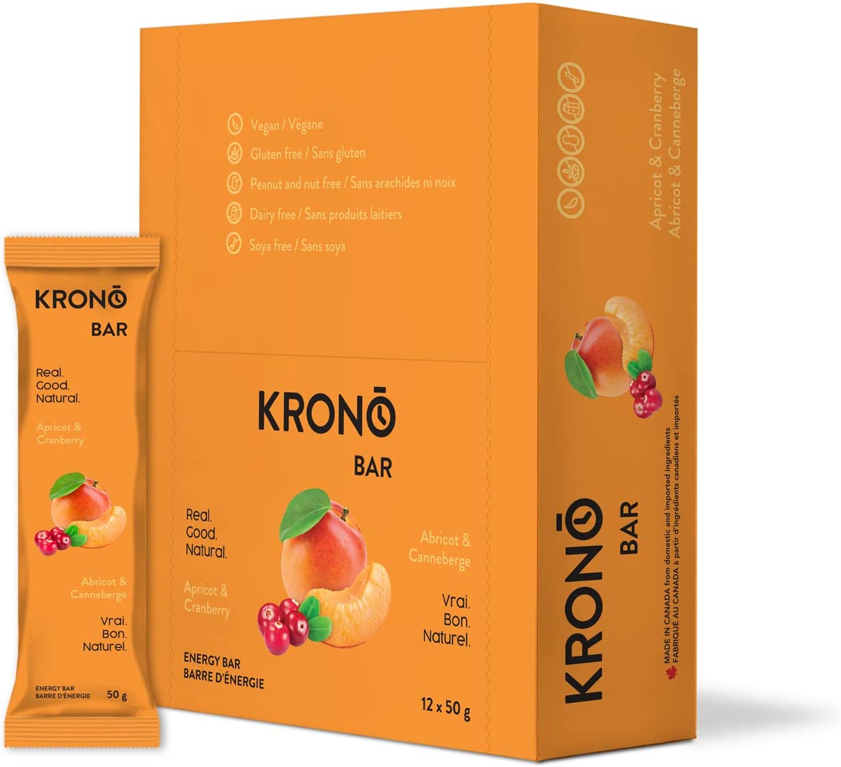 Image KRONO Apricot Cranberry Energy Bar
