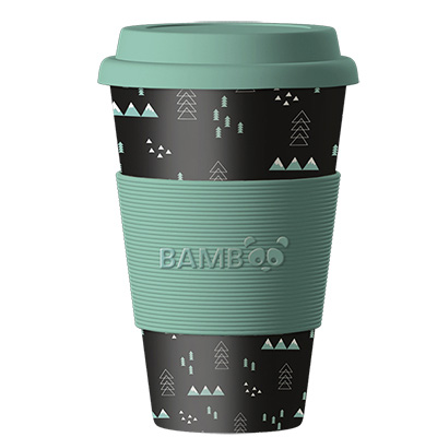 Image Bamboo Mug, Turquoise Mountains And Trees (Refill)