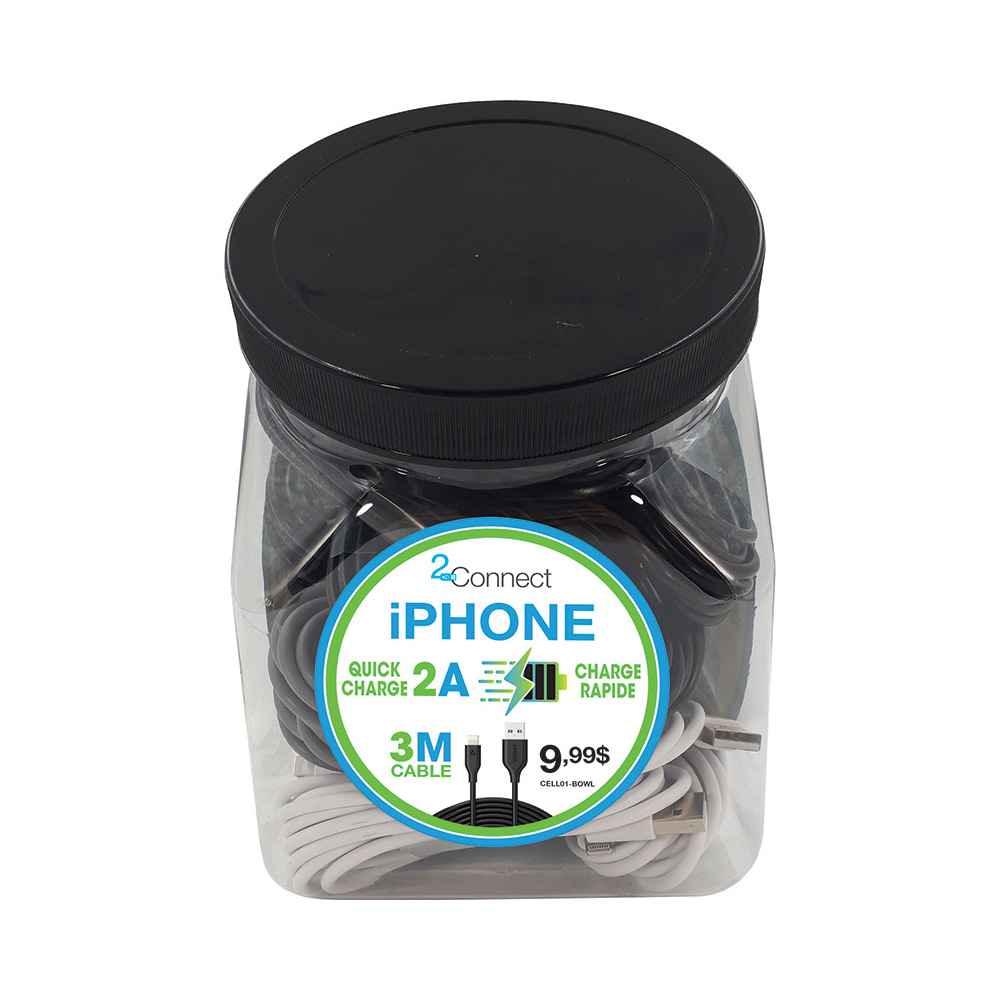 Image Bowl of 24 x iPhone Cables - 3m