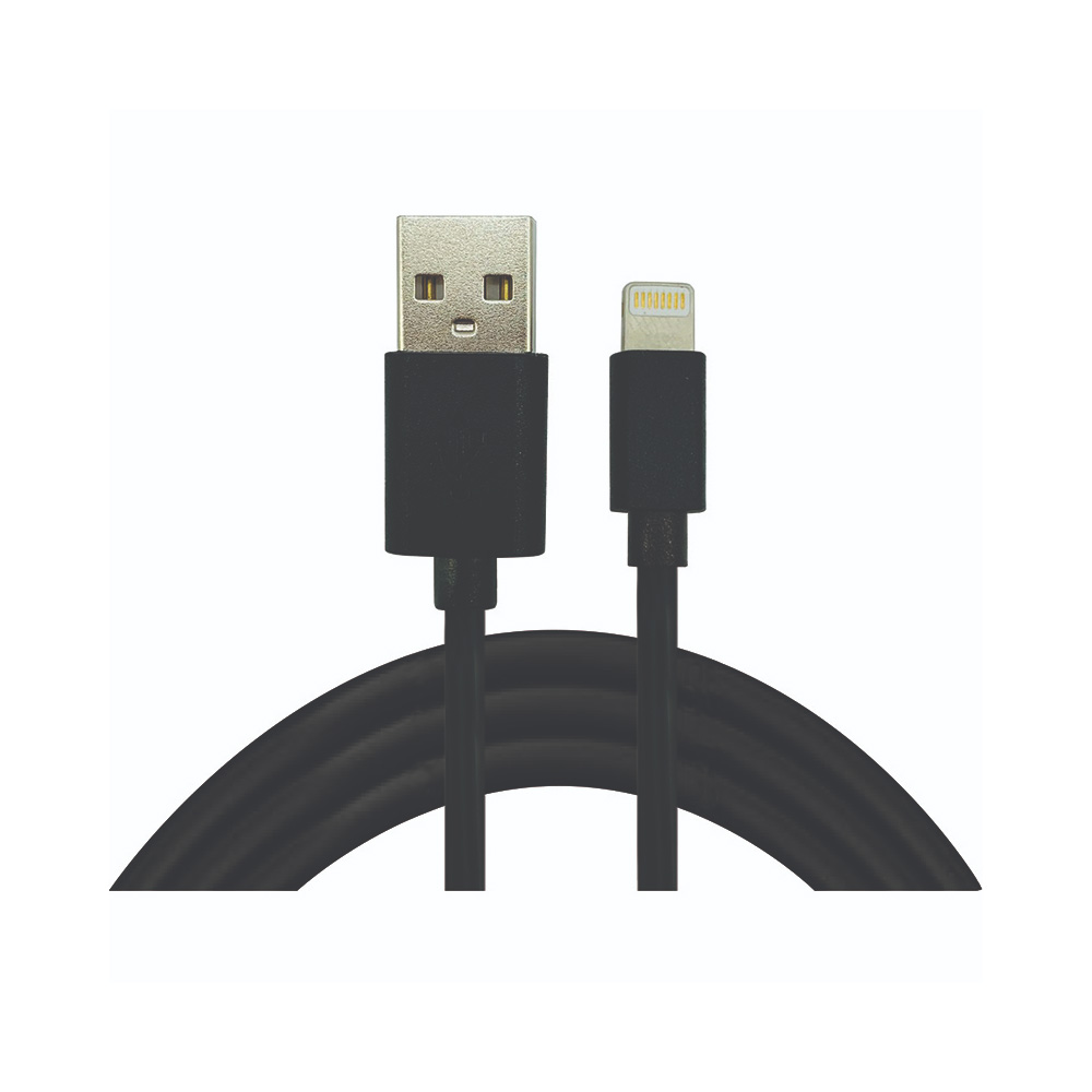 Image Câbles USB-A à Lightning - 3m - 3 couleurs assorties : blanc, noir, gun métal
