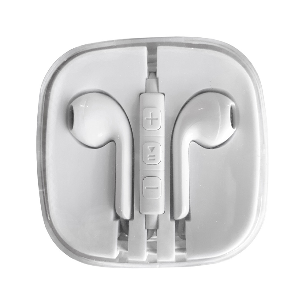 Image Earbuds with mic in a box, 2 assorted colors: white and black