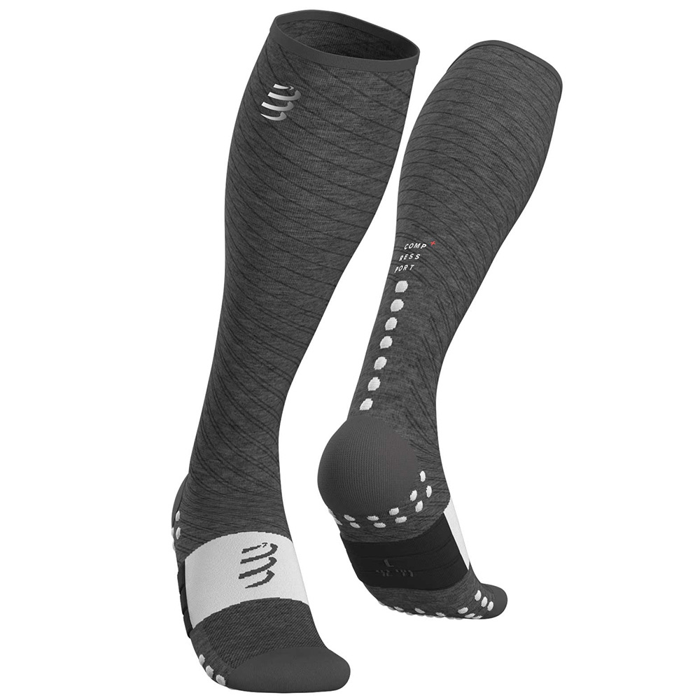 Image Compressport Full Socks Bas Long Recuperation GRIS CHINE 1M