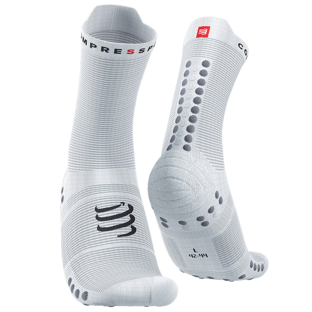 Image Compressport PRS V4 Run Hi Sock WHITE T2