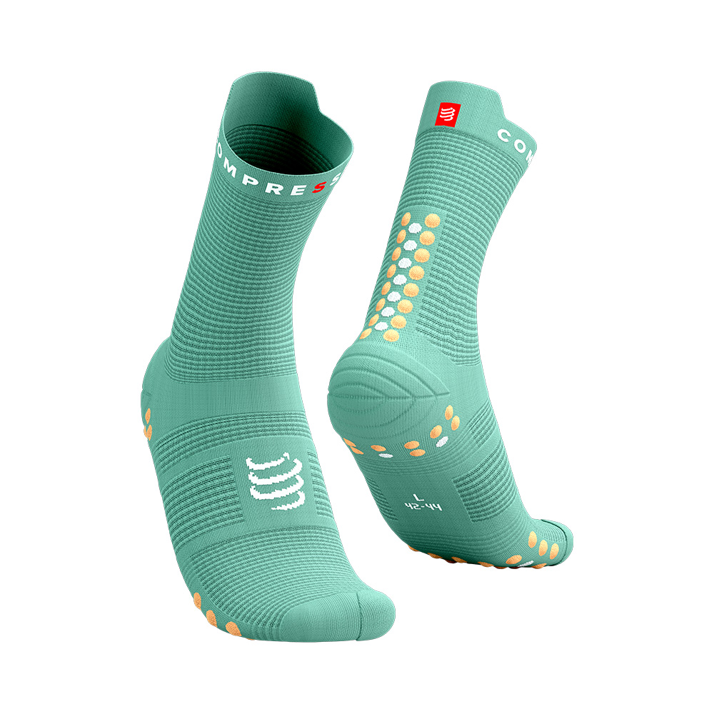 Image Compressport PRS V4 Run Hi Sock CREME DE MENTHE T2