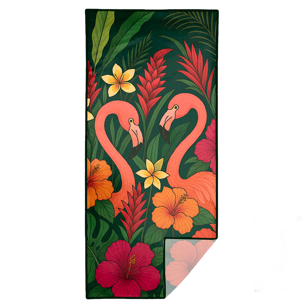 Image DUNES - Serviette de plage à séchage rapide avec sac de rangement - Flamant rose