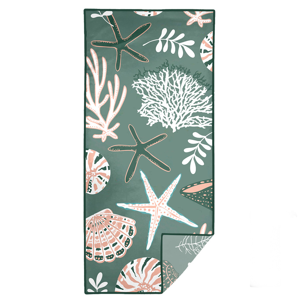Image DUNES - Serviette de plage à séchage rapide avec sac de rangement - Coquillages
