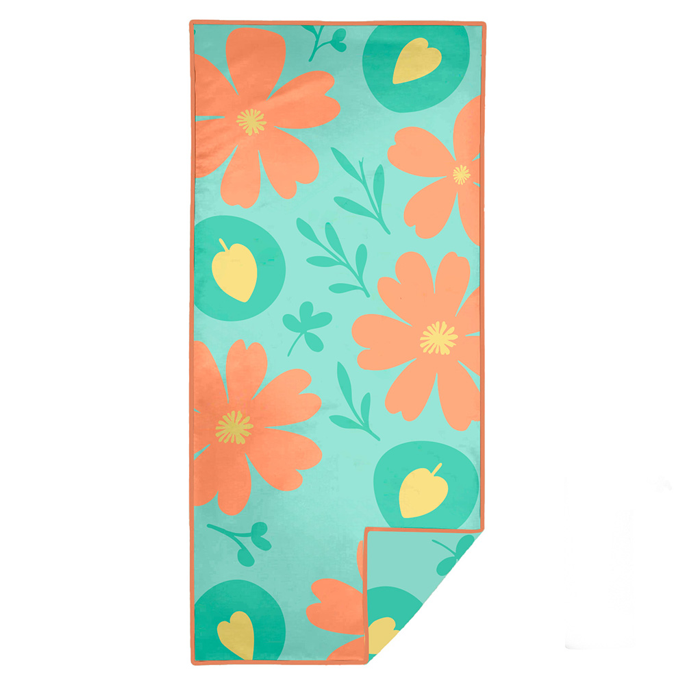 Image DUNES - Serviette de plage à séchage rapide avec sac de rangement - Fleurs