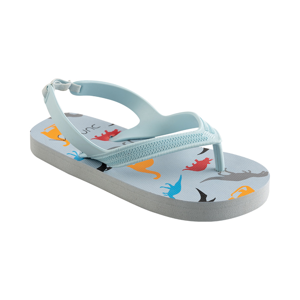 Image Dunes Beach Flip flops Kids Dinosaurs ICE BLUE