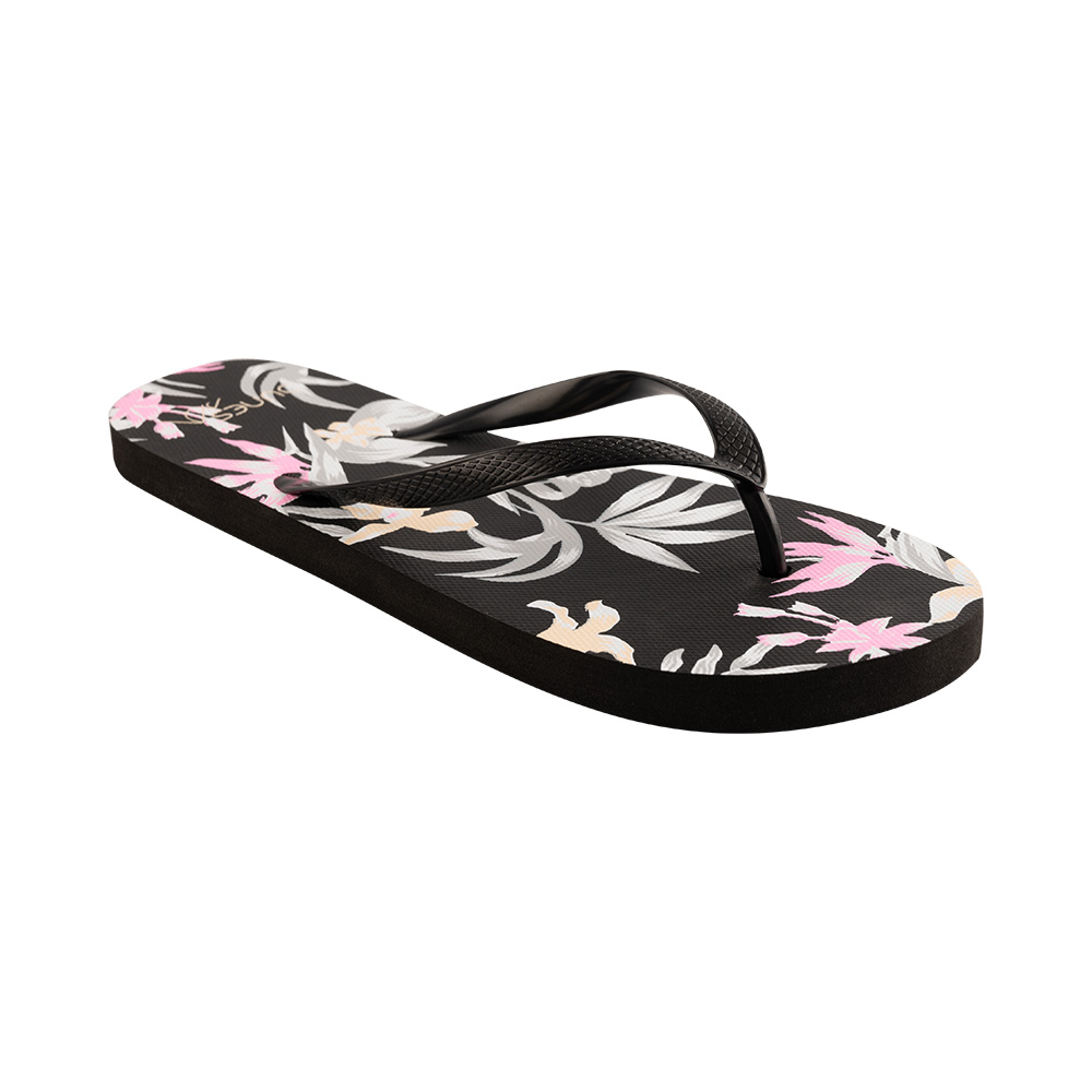 Image Dunes Beach flip flops Women flowers BLACK 7