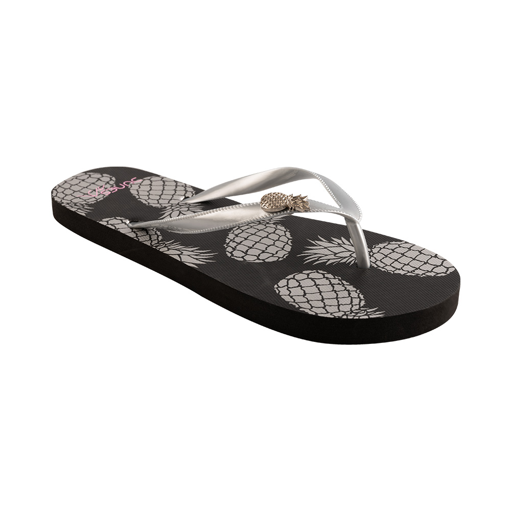 Image Dunes Beach flip flop Women pineapples BLACK 5