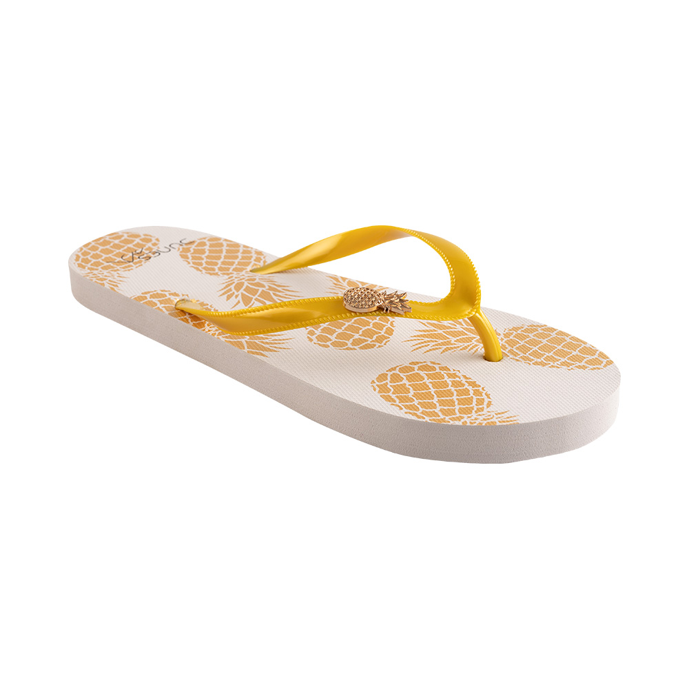 Image Dunes Beach flip flop Women pineapples WHITE 5