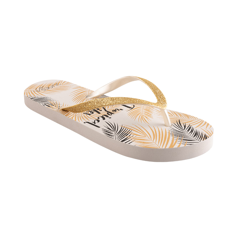 Image Dunes Beach flip flop Women leaves WHITE 6