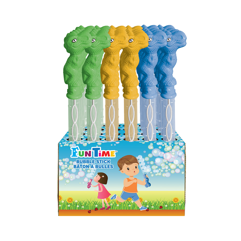 Image Bubble Stick -  Dinosaur, 3 assorted colors