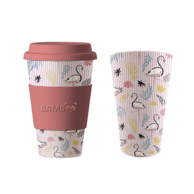 Image Tasse en bambou, FLAMAND ROSE (Recharge)