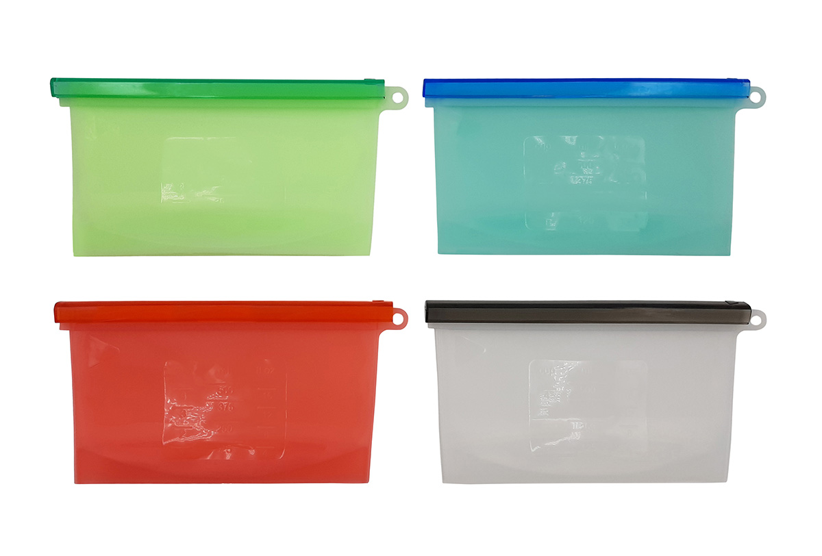 Image Silicone Food Storage Bags - 4 pcs - 500ml