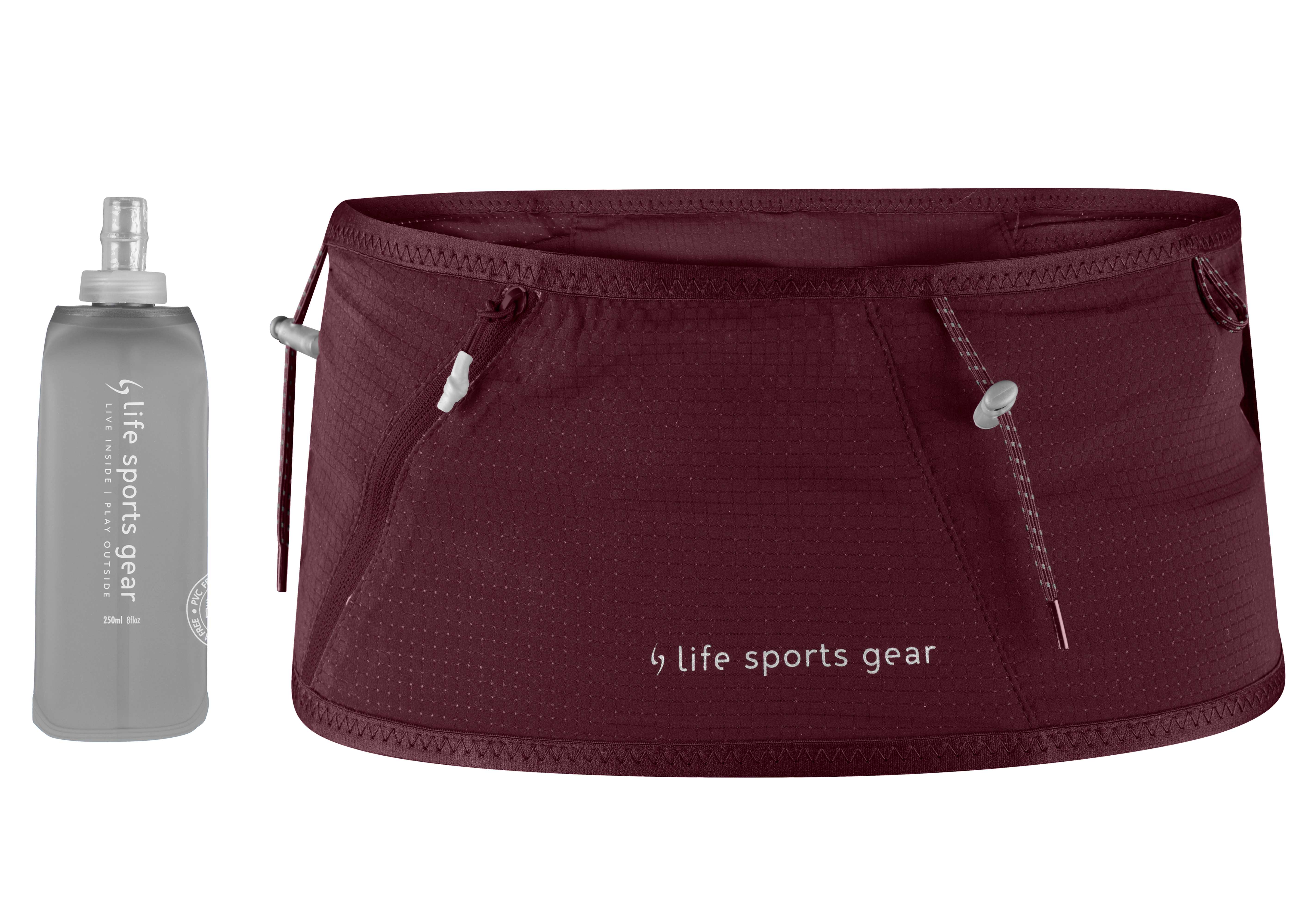 Image LSG Air Flow Ceinture de course + bouteille compressible de 250 ml MAUVE M