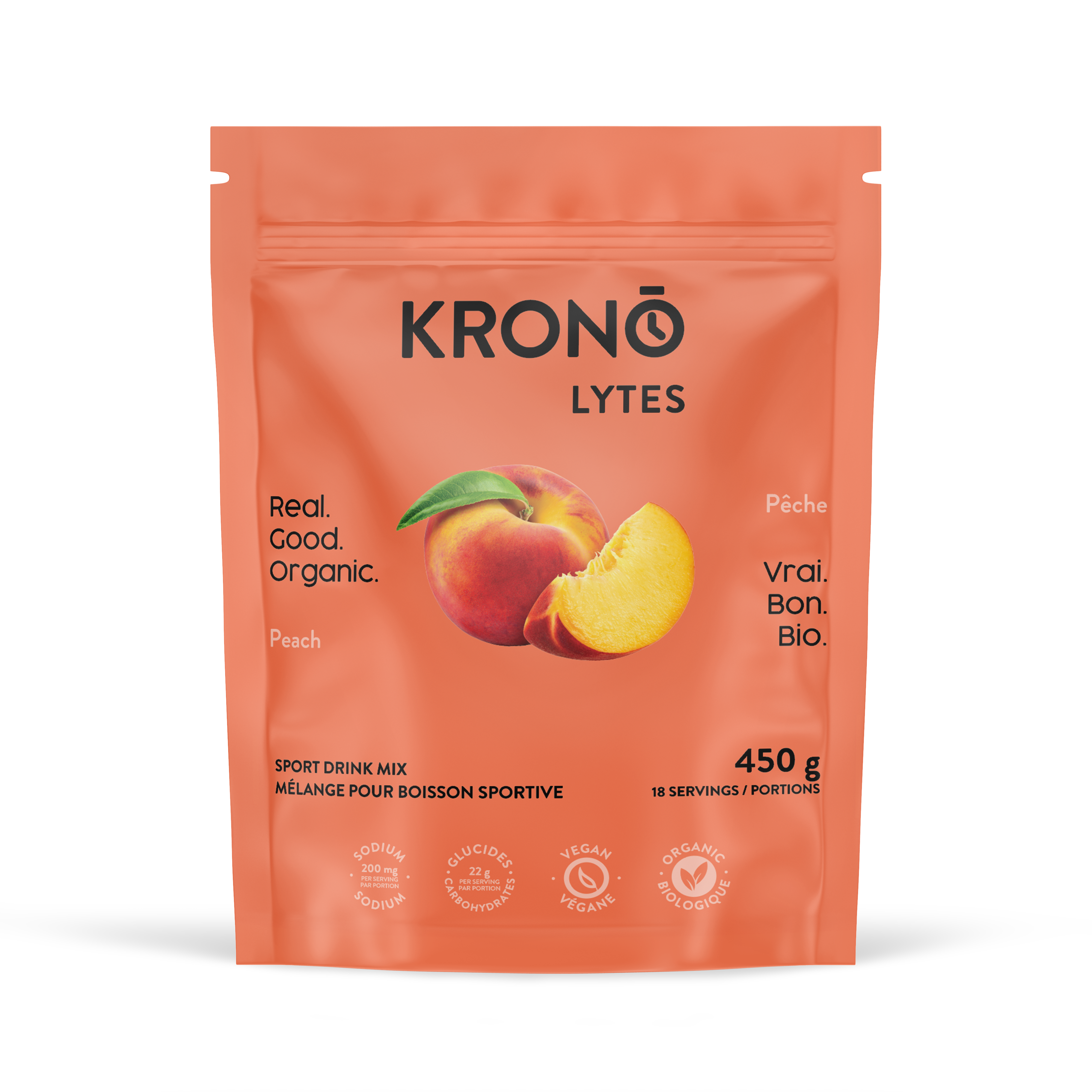 Image KRONO Boisson Electrolytes 450g Peche