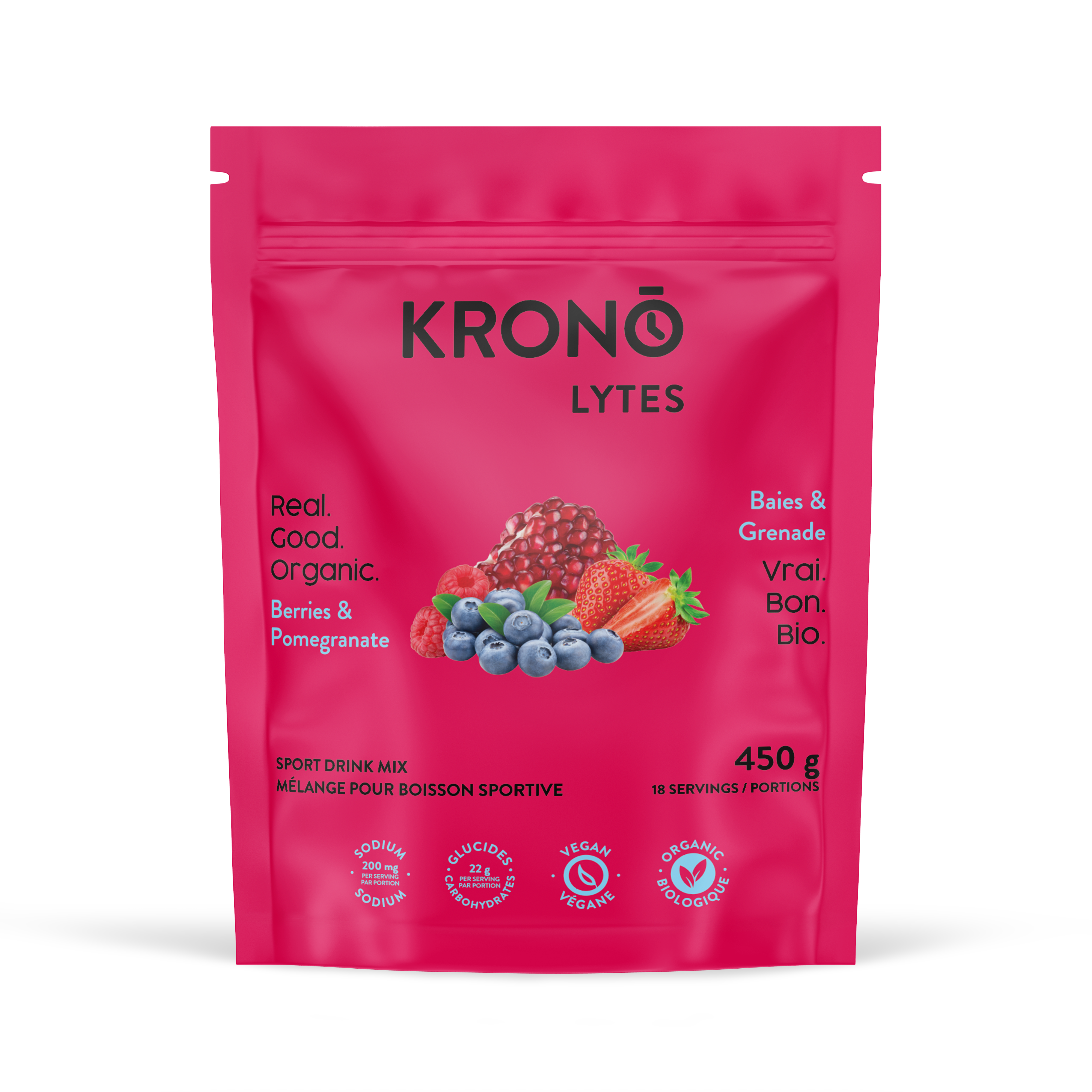 Image KRONO Boisson Electrolytes 450g Baies et Grenade