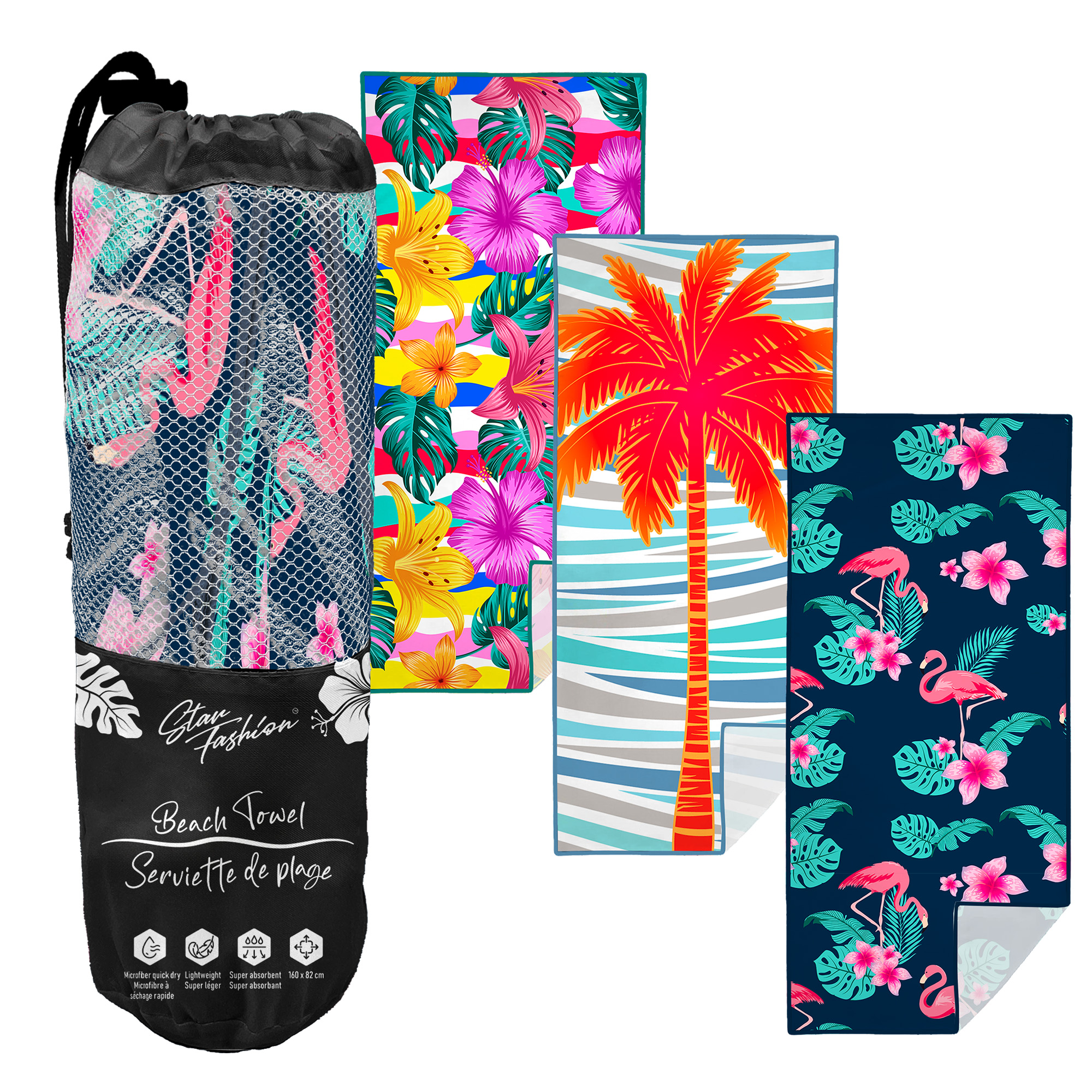 Image Dunes Serviette de plage à séchage rapide avec pochette
