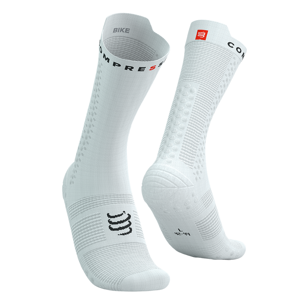 Image Compressport PRS V4 Bike Sock WHITE T2