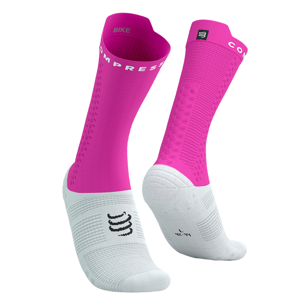 Image Compressport PRS V4 Bike Socks NEON PINK T2