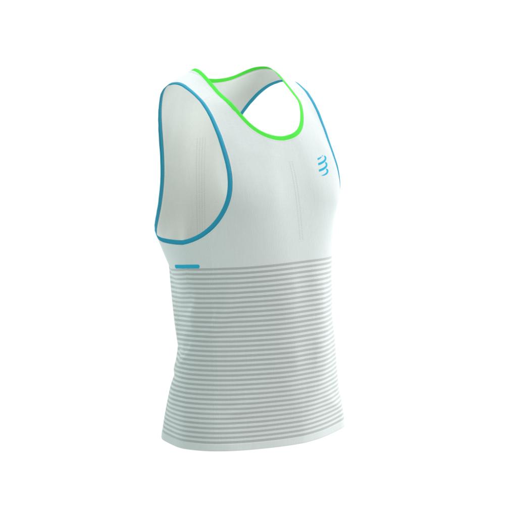 Image Compressport Pro Racing Singlet Homme BLANC ÉTOILÉ TG