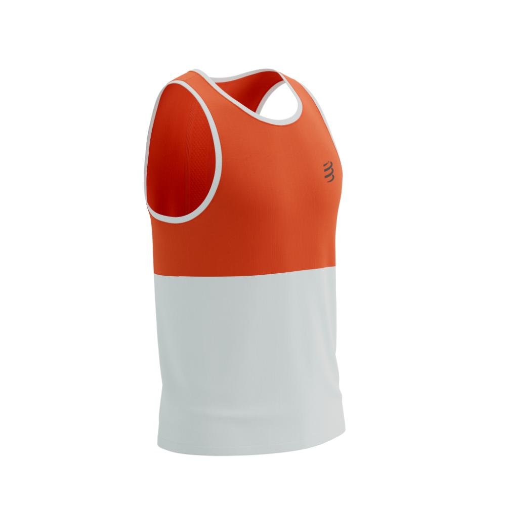 Image Compressport Performance Singlet Homme TIGERLILY/BLANC ÉTOILÉ TG
