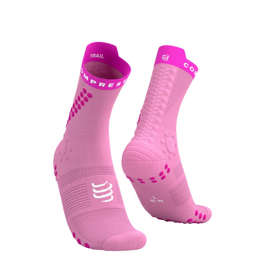 Image Compressport Pro Racing Socks V4.0 Trail Unisexe BEGONIA/ROSE FLUO T2