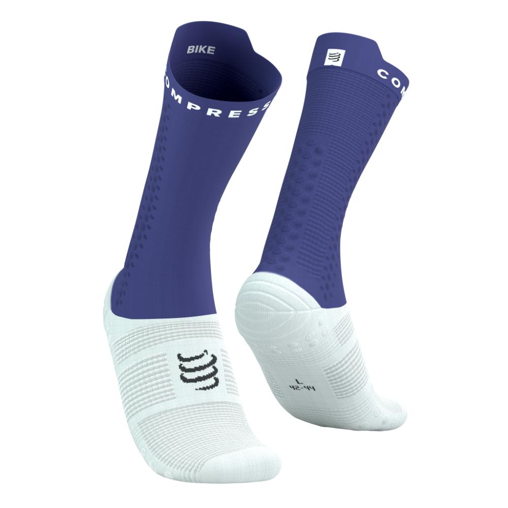 Image Compressport Pro Racing Socks V4.0 Bike Unisexe BLEU ORIENT/BLANC T4