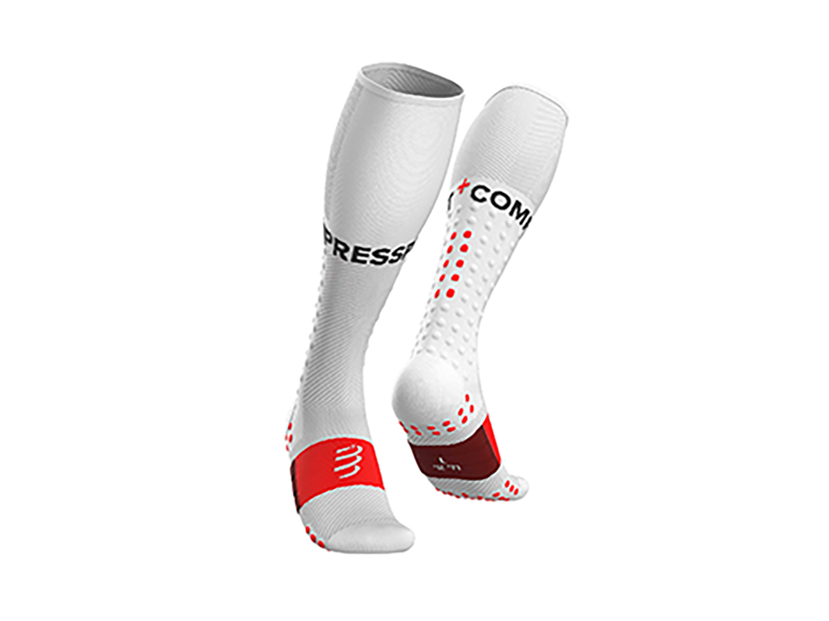 Image Compressport Bas longs Full Socks course BLANC T2