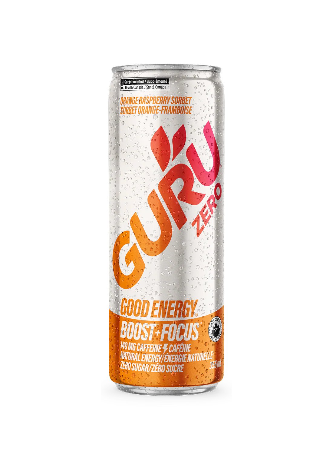 Image GURU GOOD ENERGY Zero Sorbet Orange Framboise 355ml